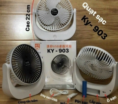 QUẠT SẠC KY-903 TÍCH ĐIỆN 3 TỐC ĐỘ 