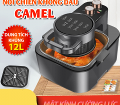 NỒI CHIÊN KHÔNG DẦU VUÔNG NẮP KÍNH 12L